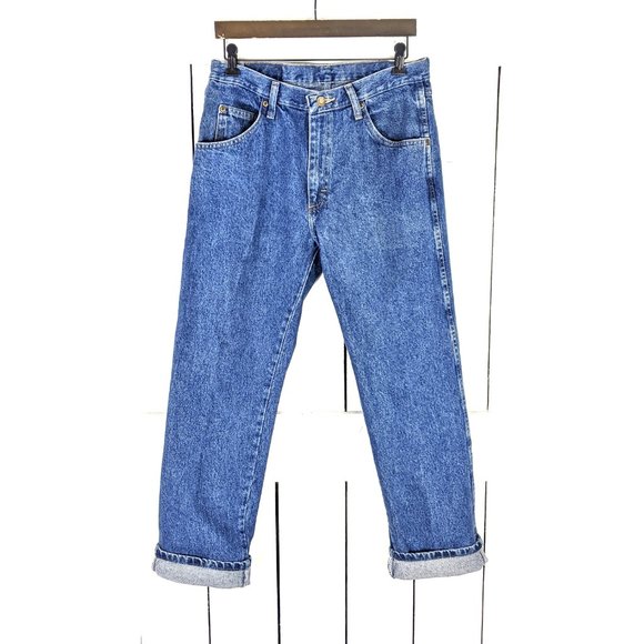 Wrangler high waisted straight leg blue denim vintage jeans - Picture 2 of 5